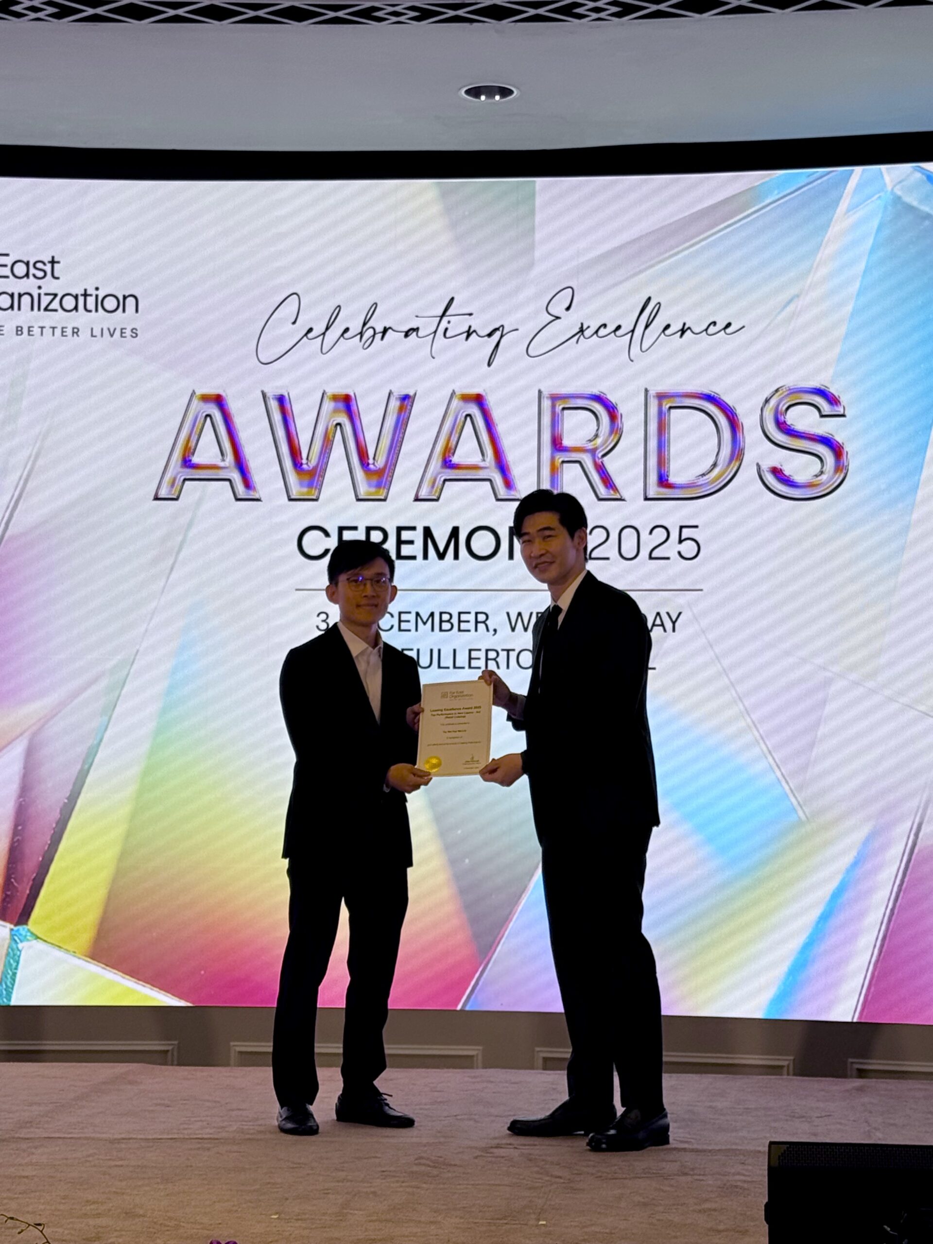 Marcus Tay award Far East Organization Marcus Tay award Far East Organization